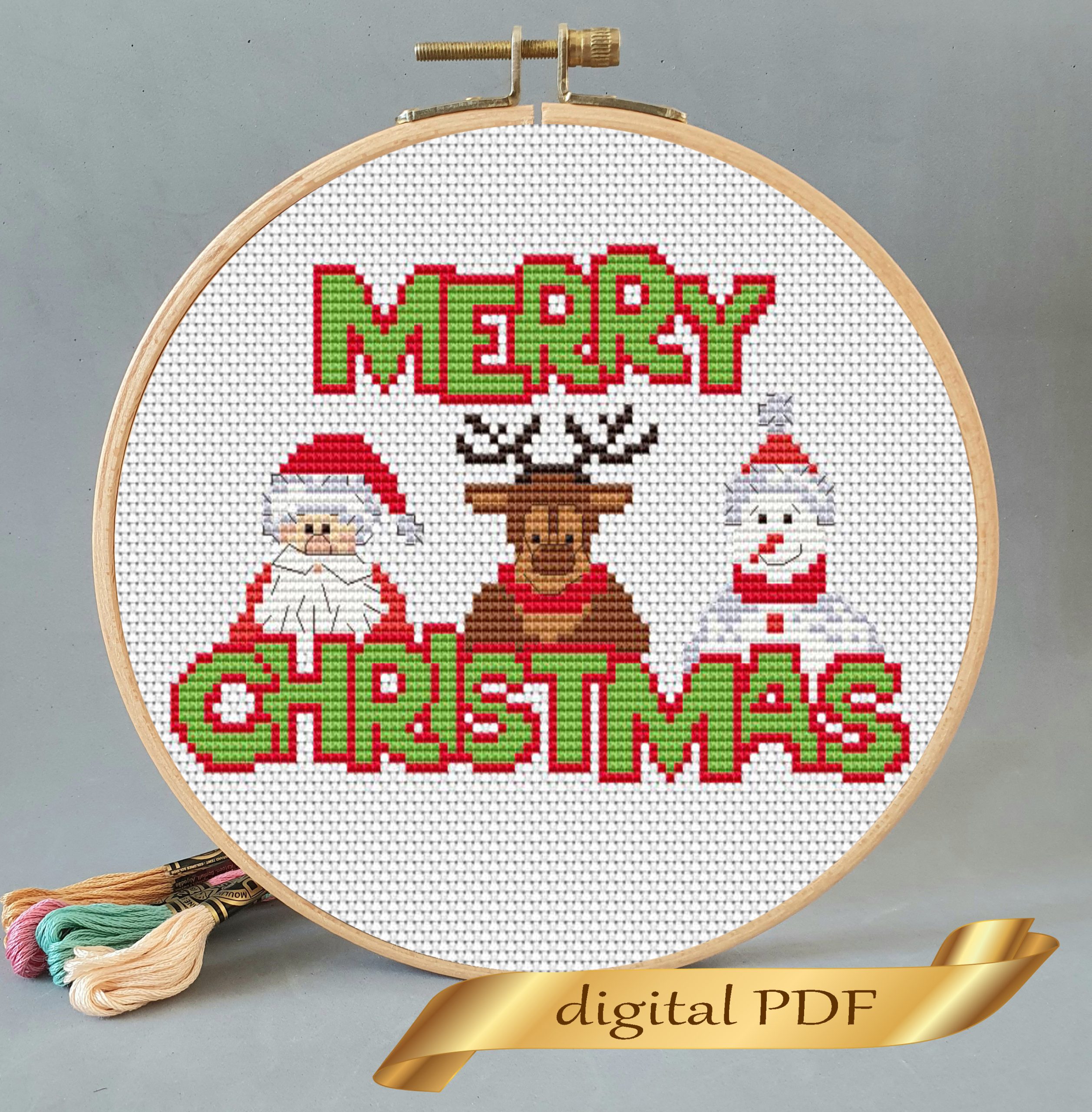 Merry Christmas pattern cross stitch