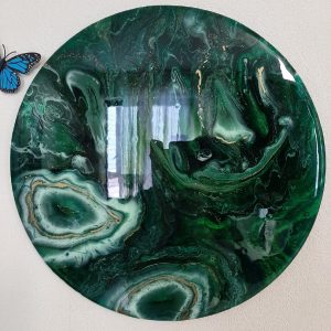 Home 588 Painting “Malachite” made of epoxy resin