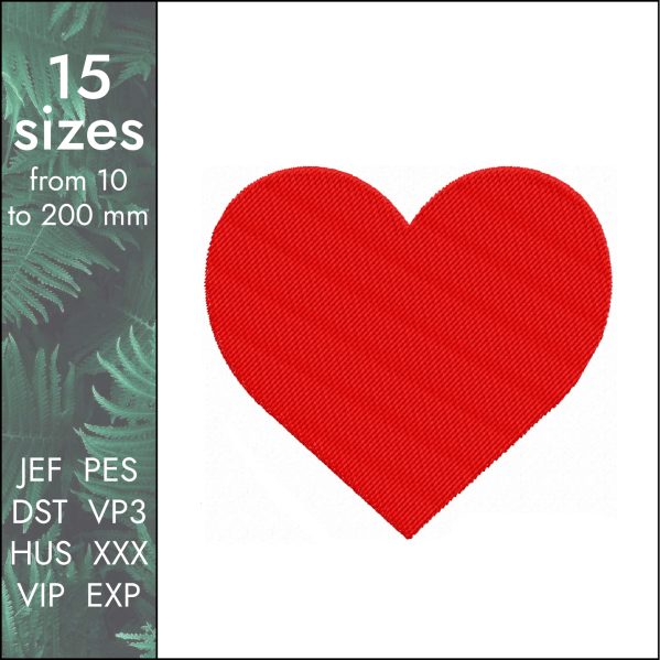 Heart Embroidery Design, love machine file dst pes, 15 sizes