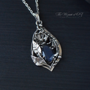 Fantasy floral necklace in 925 silver Fine gift for woman