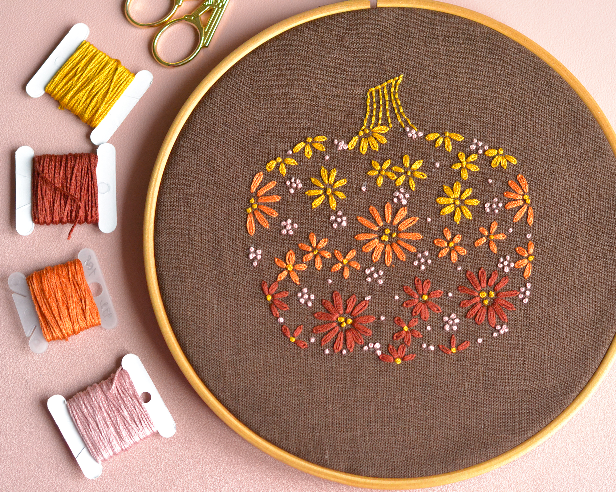 Pumpkin hand embroidery pattern PDF. NaiveNeedle 6 Pumpkin hand embroidery pattern PDF. NaiveNeedle - Image 6