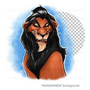 Cartoon lion Scar, png sublimation design