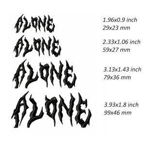 Alone Embroidery Design, sad loneliness font file dst pes, 4 size