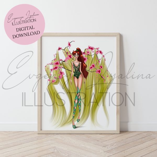 Sailor Jupiter - inspired fashion illustration
