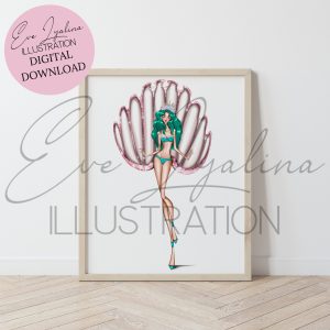 Sailor Neptune - inspired fashion illustration