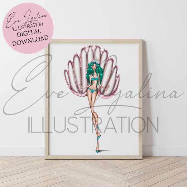 Sailor Neptune - inspired fashion illustration