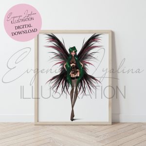 Sailor Pluto - inspired fashion illustration