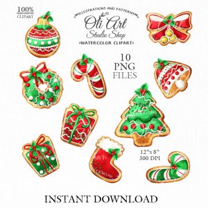 Christmas Sweets Clip art. Holiday Baking. Christmas cookie