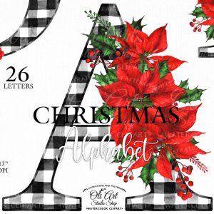 Christmas Alphabet. Sublimation of the alphabet. Letter Alphabet.