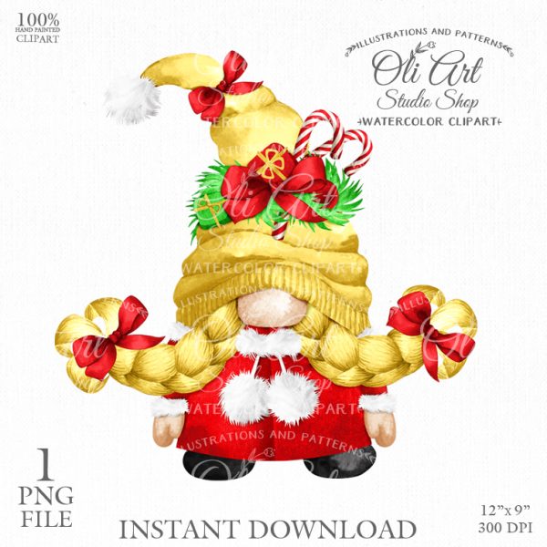 Christmas gnome png Cindy lou, digital clipart, Cute characters