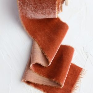 Cinnamon Velvet Silk Ribbon - KrasnovaSilk