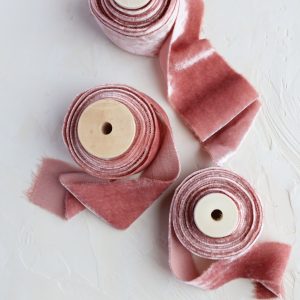 Desert Rose Velvet Silk Ribbon - KrasnovaSilk