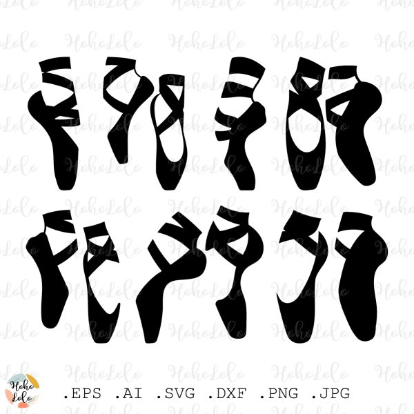 Pointe Shoes Svg Silhouette