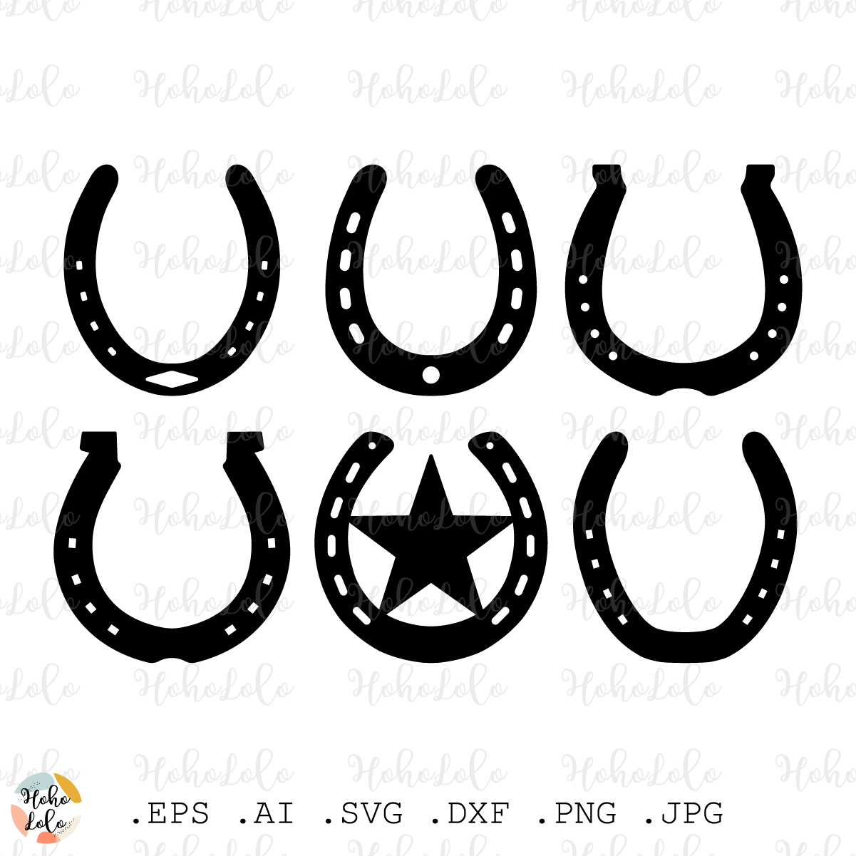 Horseshoe Svg Silhouette Template Cricut files Stencil Png