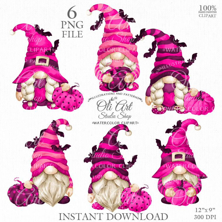 Happy Halloween pink gnome. Pink pumpkin. Fall, Halloween 1 Happy Halloween pink gnome. Pink pumpkin. Fall, Halloween