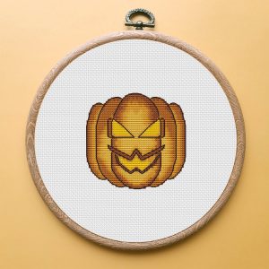 Halloween Cross Stitch Pattern. Pumpkin Cross Stitch. Plastic canvas. Halloween Home Decor. Digital Scheme
