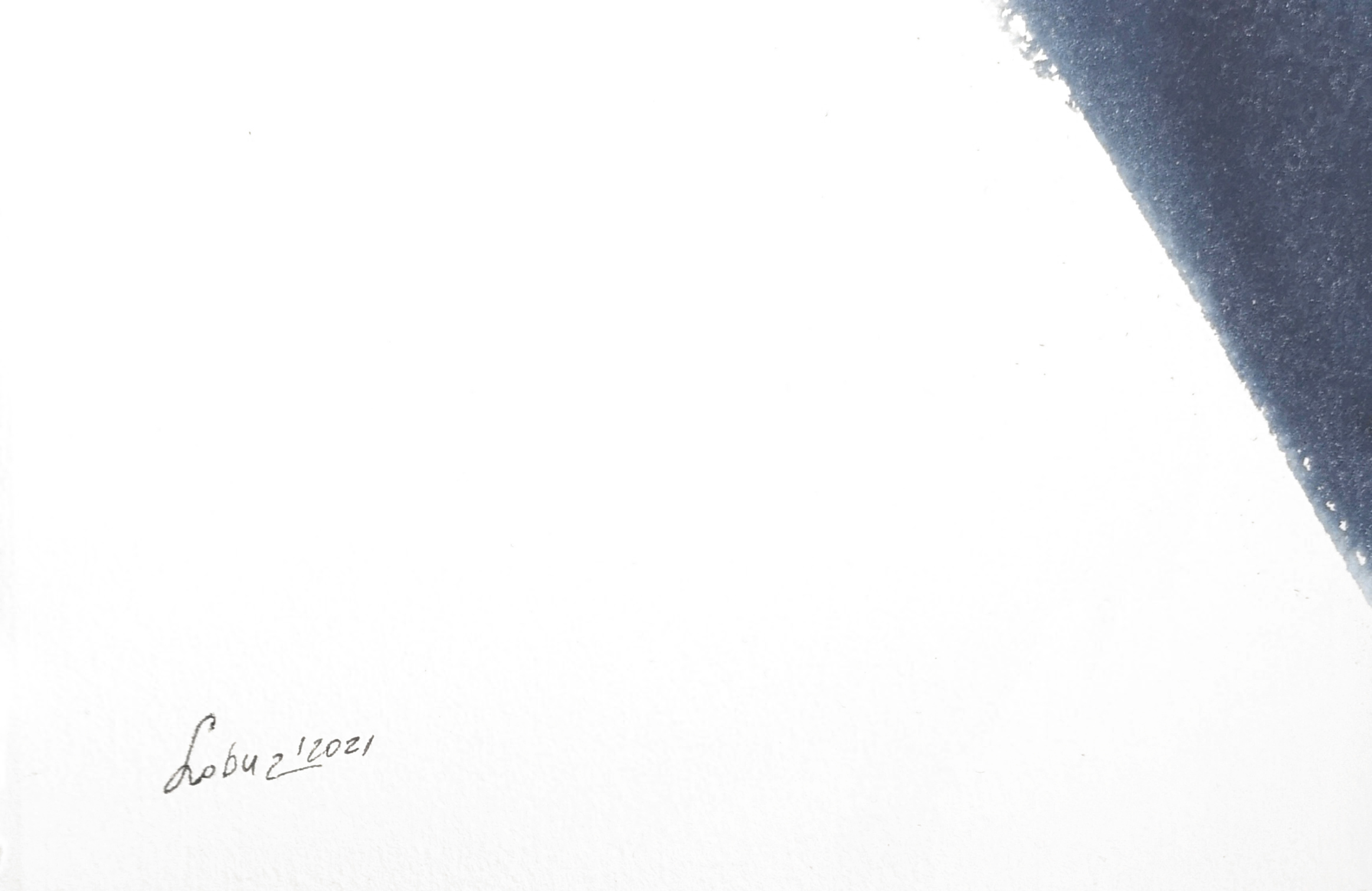 White snow, gray sky, black water - Original watercolor 2 White snow, gray sky, black water - Original watercolor - Image 2
