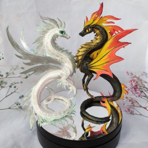 Wedding dragons on white background
