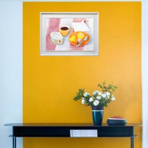 Casa 381 Tea Cup Painting Still Life Original Art Tea Time Painting Wall Art