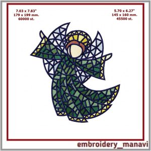 In the hoop Christmas angel 2 Machine Embroidery Design.