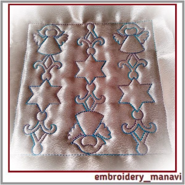 Quilt block Christmas 2 machine embroidery design.