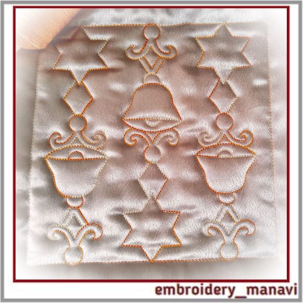 Quilt block Christmas 3 machine embroidery design.