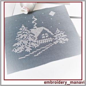 WinternatureFrenchcrossstitchmachineembroiderdesign