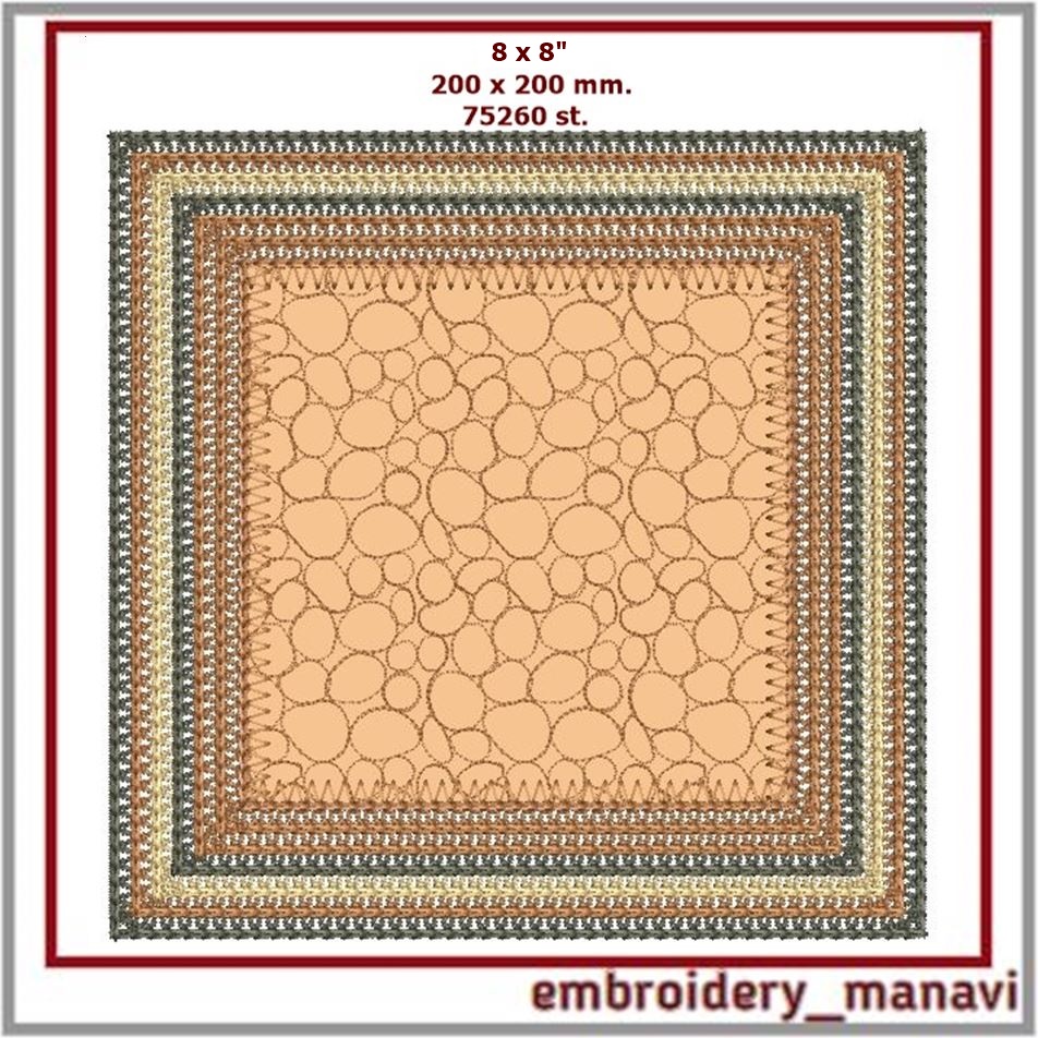 ITH embroidery quilted doily with crochet lace edge. 3 types. 2 ITH embroidery quilted doily with crochet lace edge. 3 types. - Image 2