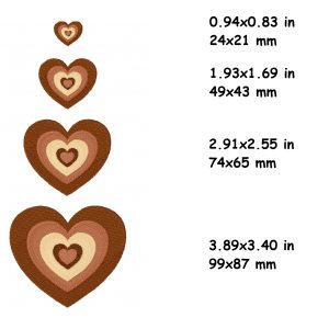 Latte Love Embroidery Design, coffee heart y2k dst pes, 4 sizes