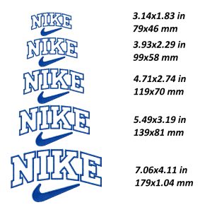 Nike Embroidery Design, oneline full swoosh file dst pes, 5 sizes