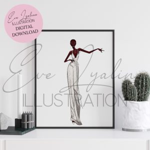 DIGITAL DOWNLOAD Sparkling Jumpsuit (Printable Illustration)