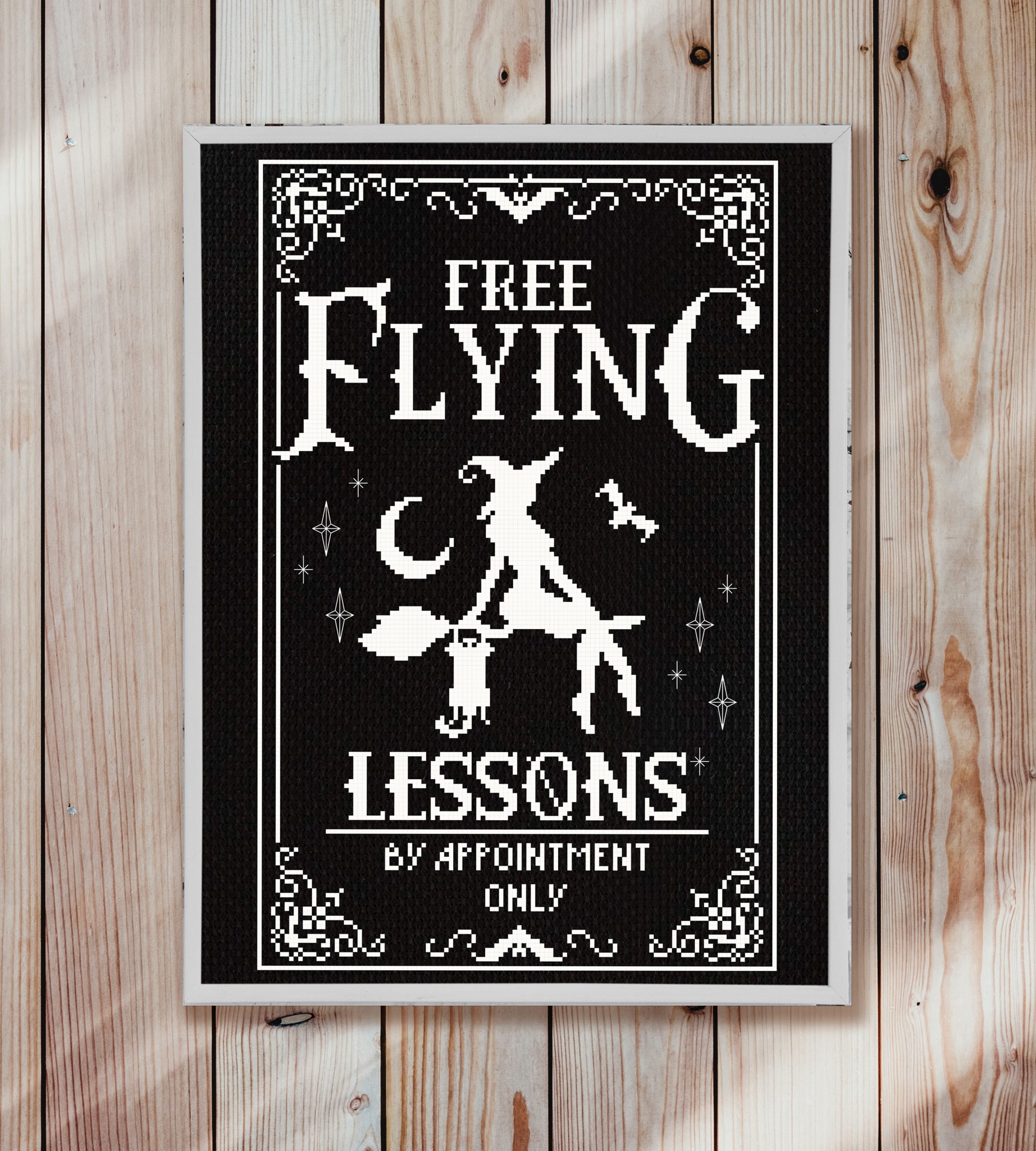 Funny Halloween cross stitch pattern PDF. Witch cross stitch 3 Halloween cross stitch