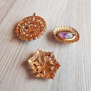 Soviet vintage brooches – Russian womens brooch jewelry pin