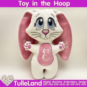 Christmas Bunny symbol of 2023 Stuffed toy ITH Pattern in The Hoop Machine embroidery design