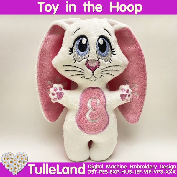 Christmas Bunny symbol of 2023 Stuffed toy ITH Pattern in The Hoop Machine embroidery design