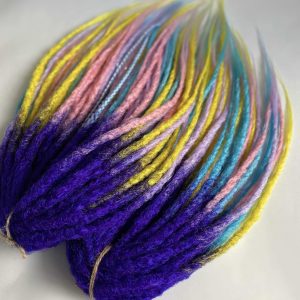 Synthetic de dreads extensions. Multicolored dreads
