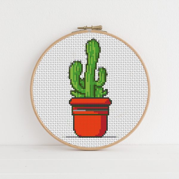 Cactus cross stitch pattern PDF