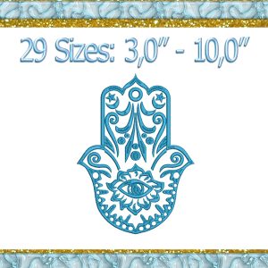 Hamsa machine embroidery design