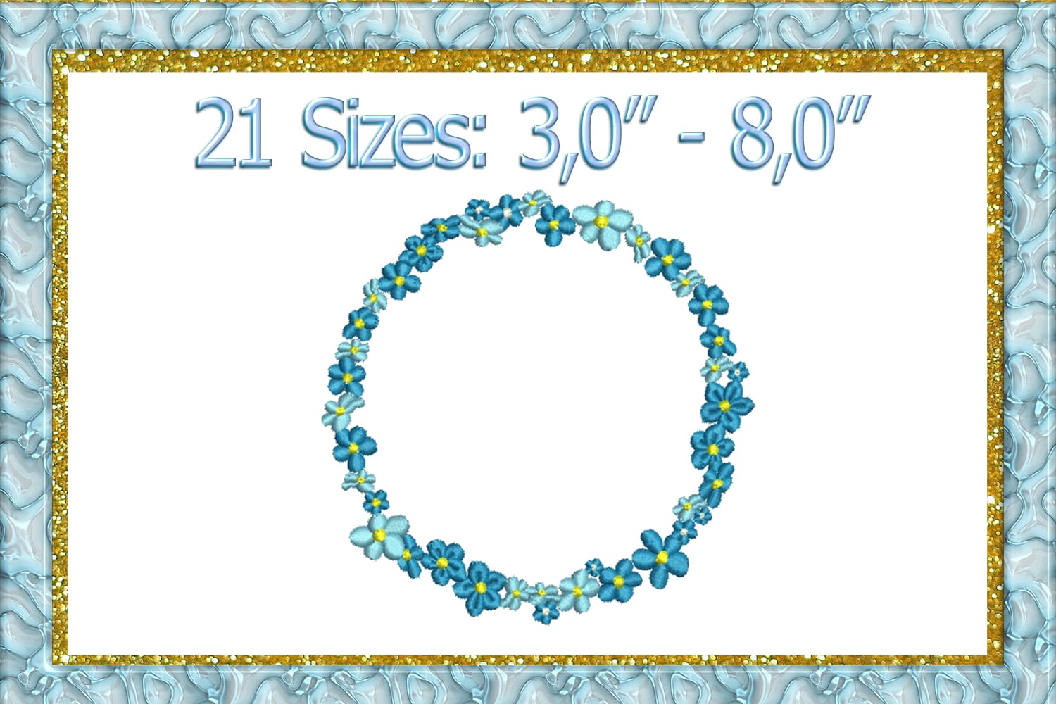 Flower Frame embroidery design 1 Flower Frame embroidery design