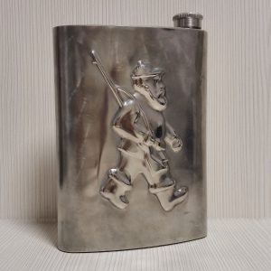 Soviet Flask Stainless Steel and Shot Glasses. Travel flask USSR