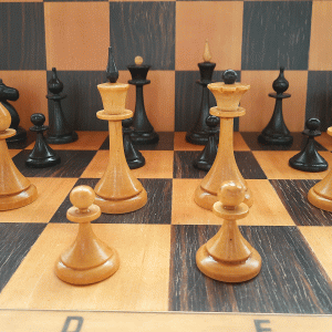 wooden chess pieces vintage
