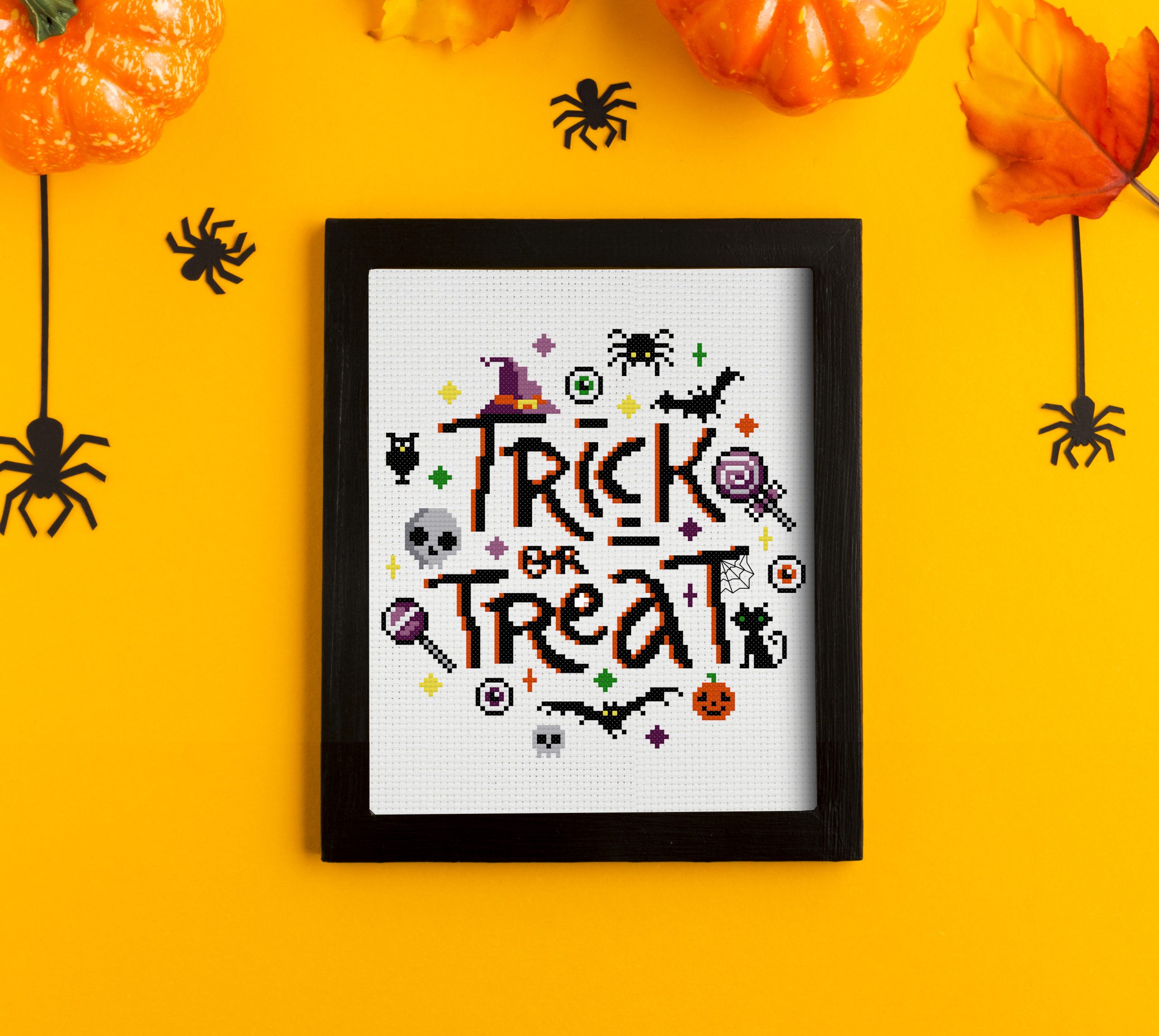 Trick or treat cross stitch pattern Halloween cross stitch 