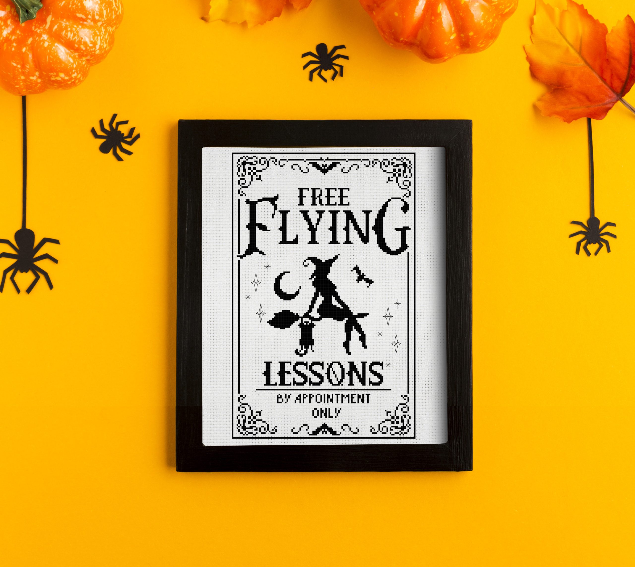 Funny Halloween cross stitch pattern PDF. Witch cross stitch 2 Whitch cross stitch pattern