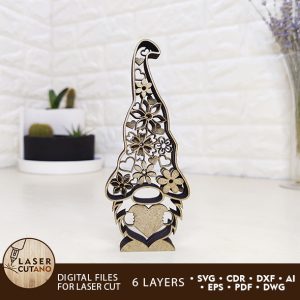 GNOME Laser Cutting Pattern and Cricut Template