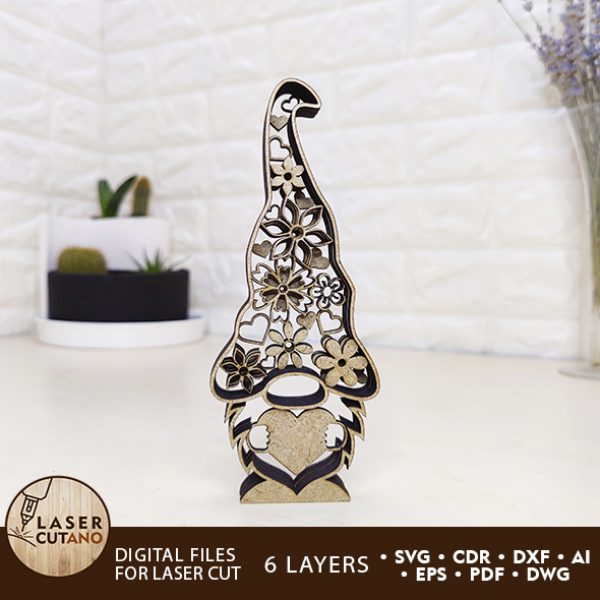 GNOME Laser Cutting Pattern and Cricut Template