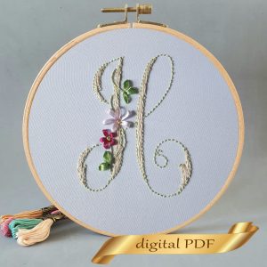 Floral alphabet letter H