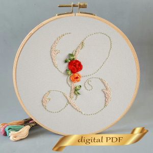 Floral alphabet letter L