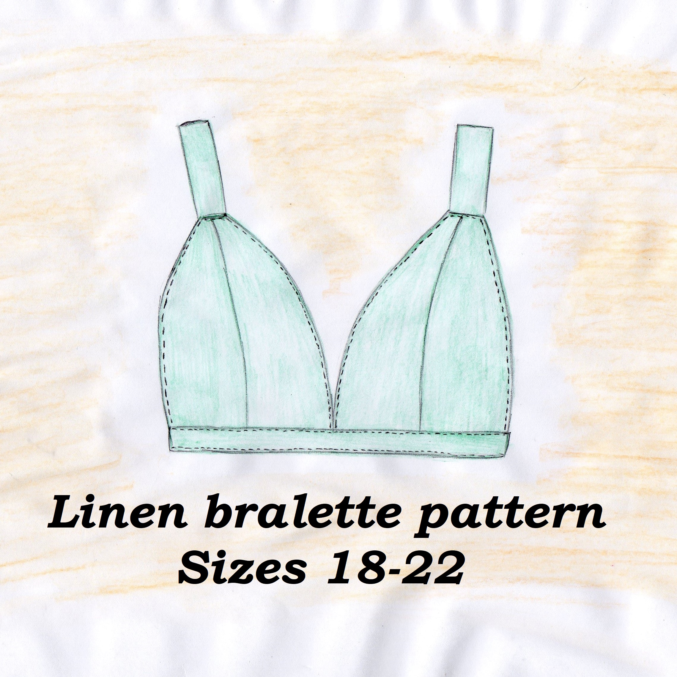 Linen bralette pattern, Bralette sewing pattern, Bra pattern