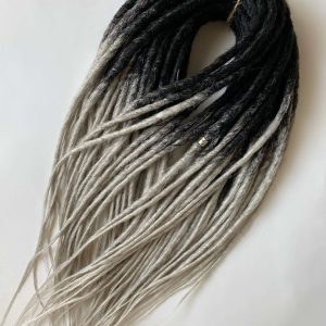 Synthetic DE dreads extensions. Double ended Ombre dreads