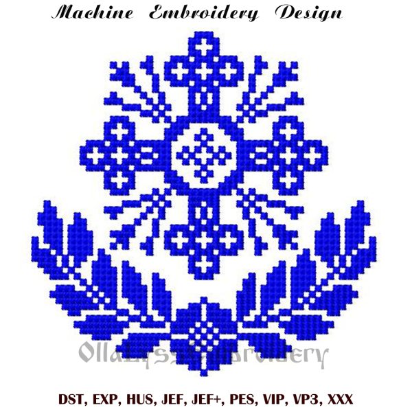 Orthodox cross with floral border
